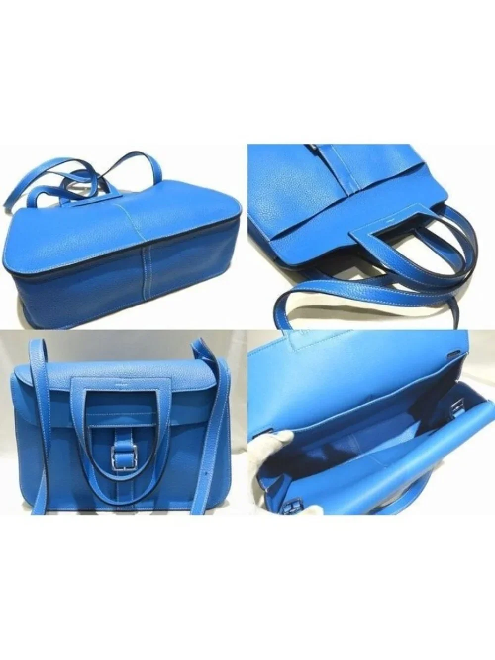 Hermes 2-Way Shoulder Bag Arsan 31 Engraved A Blue Frida Taurillon Cles Mans